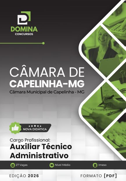 Apostila Auxiliar Técnico Administrativo Câmara Capelinha MG 2026