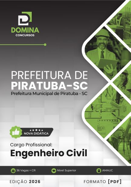 Apostila Engenheiro Civil Prefeitura Piratuba SC 2026