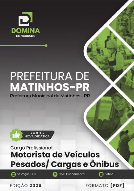 Apostila Motorista de Veículos Pesados Matinhos PR 2026