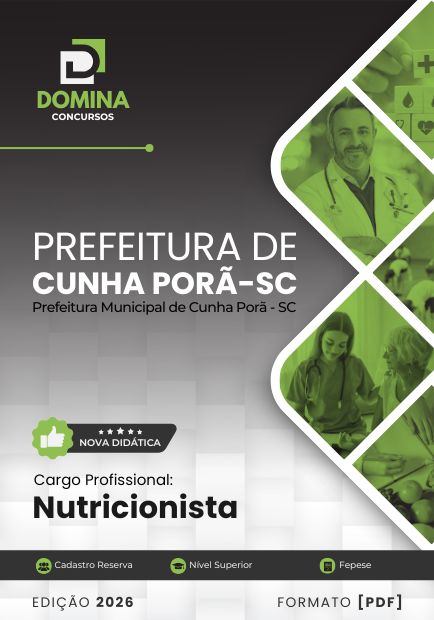Apostila Nutricionista Cunha Porã SC 2026