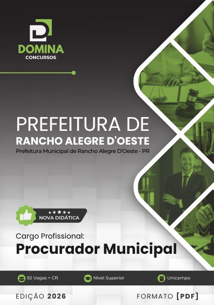 Apostila Procurador Municipal Rancho Alegre D'Oeste PR 2026