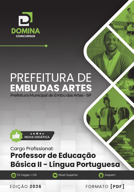 Apostila Professor de Português Prefeitura Embu das Artes SP 2026