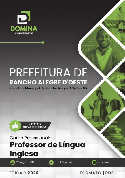 Apostila Professor de Inglês Rancho Alegre D'Oeste PR 2026