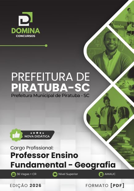 Apostila Professor de Geografia Prefeitura Piratuba SC 2026