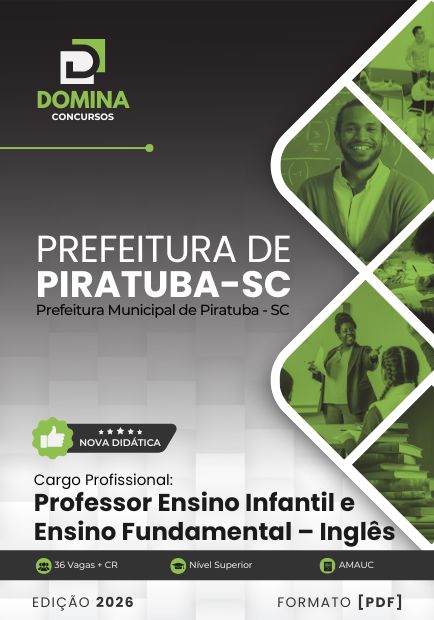 Apostila Professor de Inglês Prefeitura Piratuba SC 2026