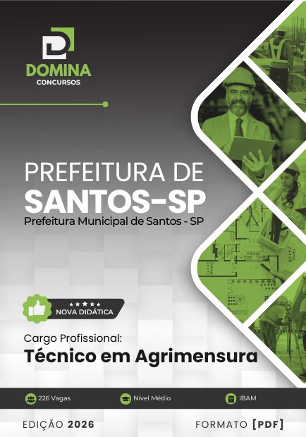 Apostila Técnico em Agrimensura Santos SP 2026